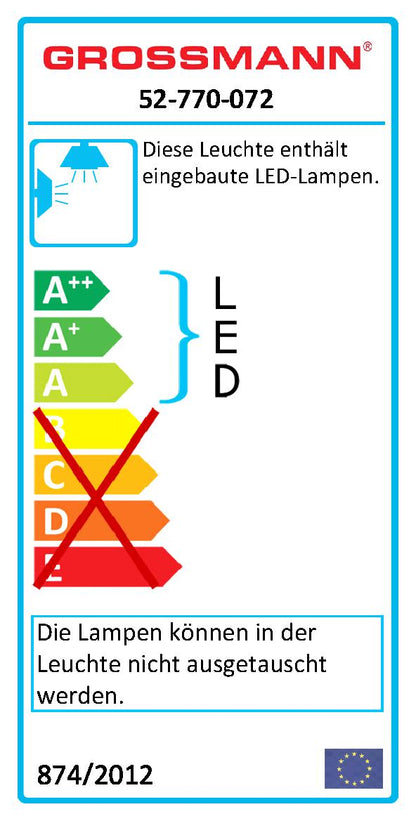 Grossmann LED Wand- und Deckenleuchte CREO 52-770-072 aluminium gebürstet --Ausstellungsstück--