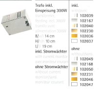 SISCHE HT100 Trafo 5239 / 102039 vernickelt 300W 12V, mit Stromwächter --Einzelstück--