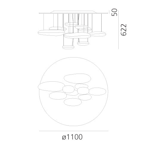 Artemide Deckenleuchte LED Mercury Ceiling