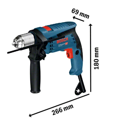 Bosch GSB 13RE Schlagbohrmaschine mit Bohrkassette und Koffer