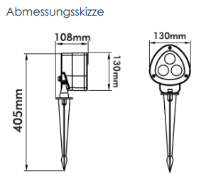 Megatron GARTIA L LED Gartenleuchte 20W mit Erdspieß