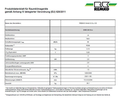 Remko SKM260ECO Mobiles Klimagerät