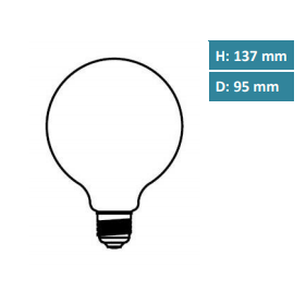 Megaman LED Globelampe, 8,2W, Ersatz ca. 60W, 810 Lumen, 2800 Kelvin, E27