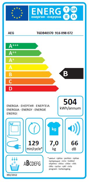 AEG T6DB40370 Kondenstrockner Lavatherm