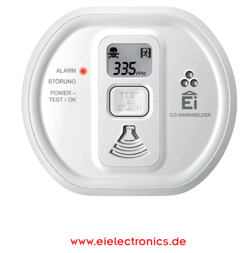 Ei Electronics 10 Jahre Kohlenmonoxid-Warnmelder EI208IW, optional funkvernetzbar