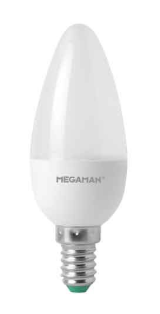 Megaman LED Kerze 5,5W, Ersatz ca. 40W, 470 Lumen, 2800 Kelvin, E14, Opal